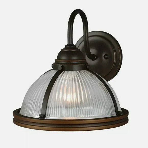 1-Light 11" Bronze Glass Reversible Lamp - Picture 1 of 5